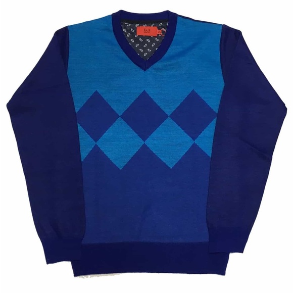 elie balleh Other - Elie Balleh Boy’s Argyle V Neck Sweater size large 6-7 like new